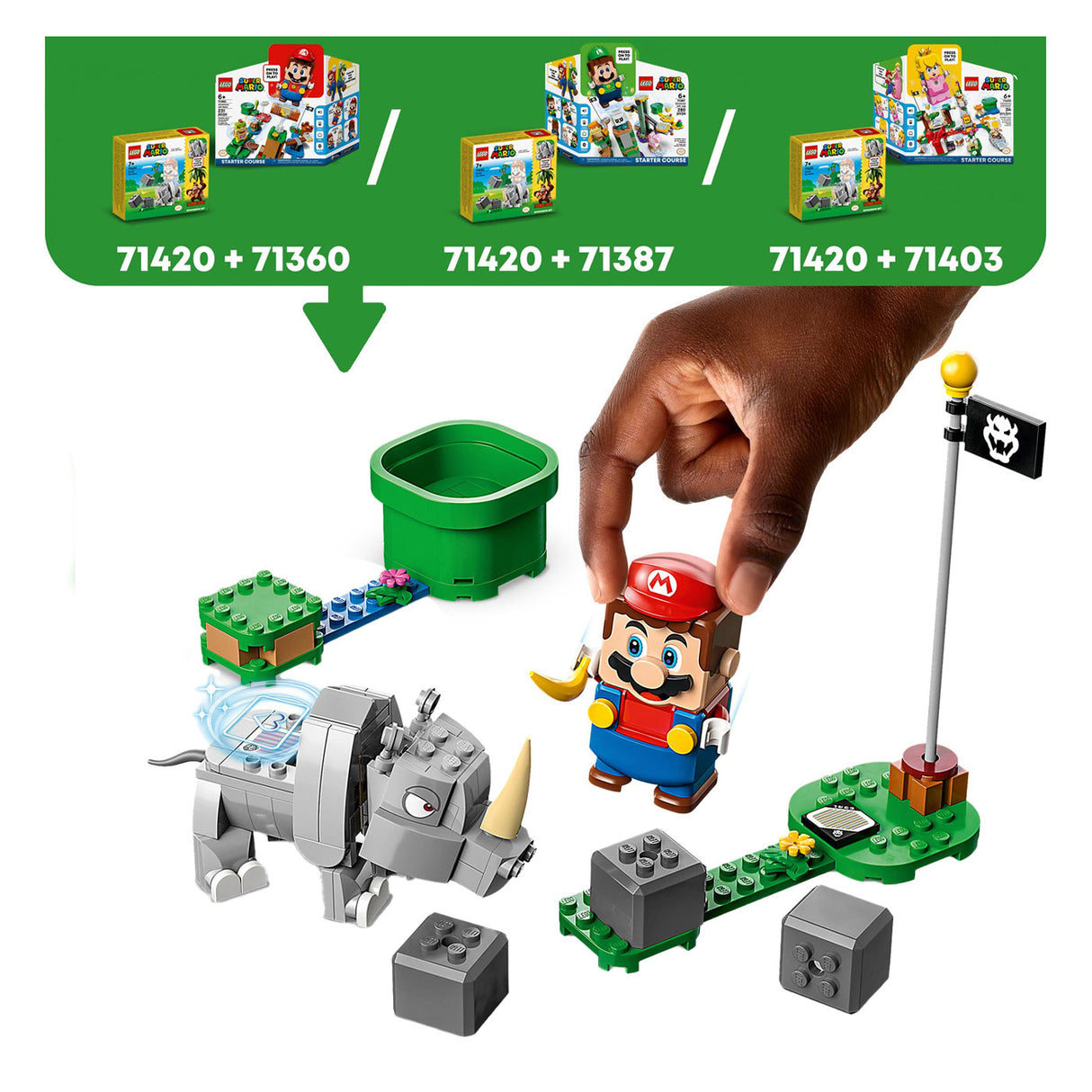 Lego LEGO Super Mario 71420 Uitbreidingsset: Rambi de Neushoorn