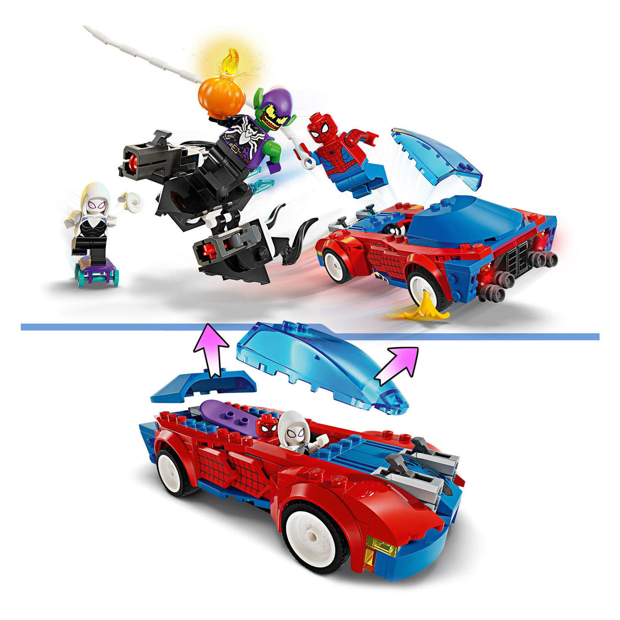 LEGO LEGO Super Heroes 76279 Spider-Man Racing Car et Venom Green Goblin