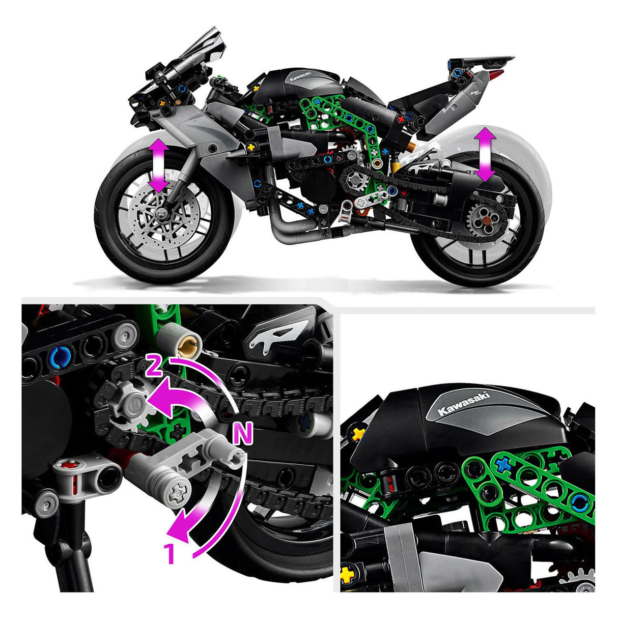 Lego Lego Technesch 42170 Kawasaki Ninja H2R Motor