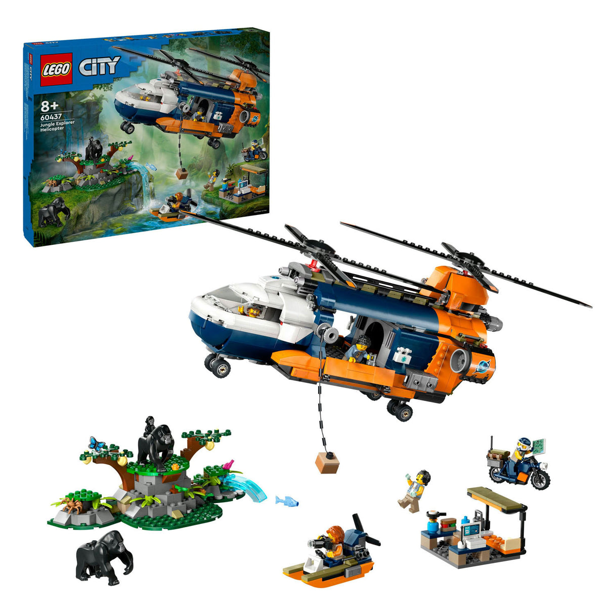 LEGO LEGO CITY 60437 Jungle Researchers: Hélicoptère à la base