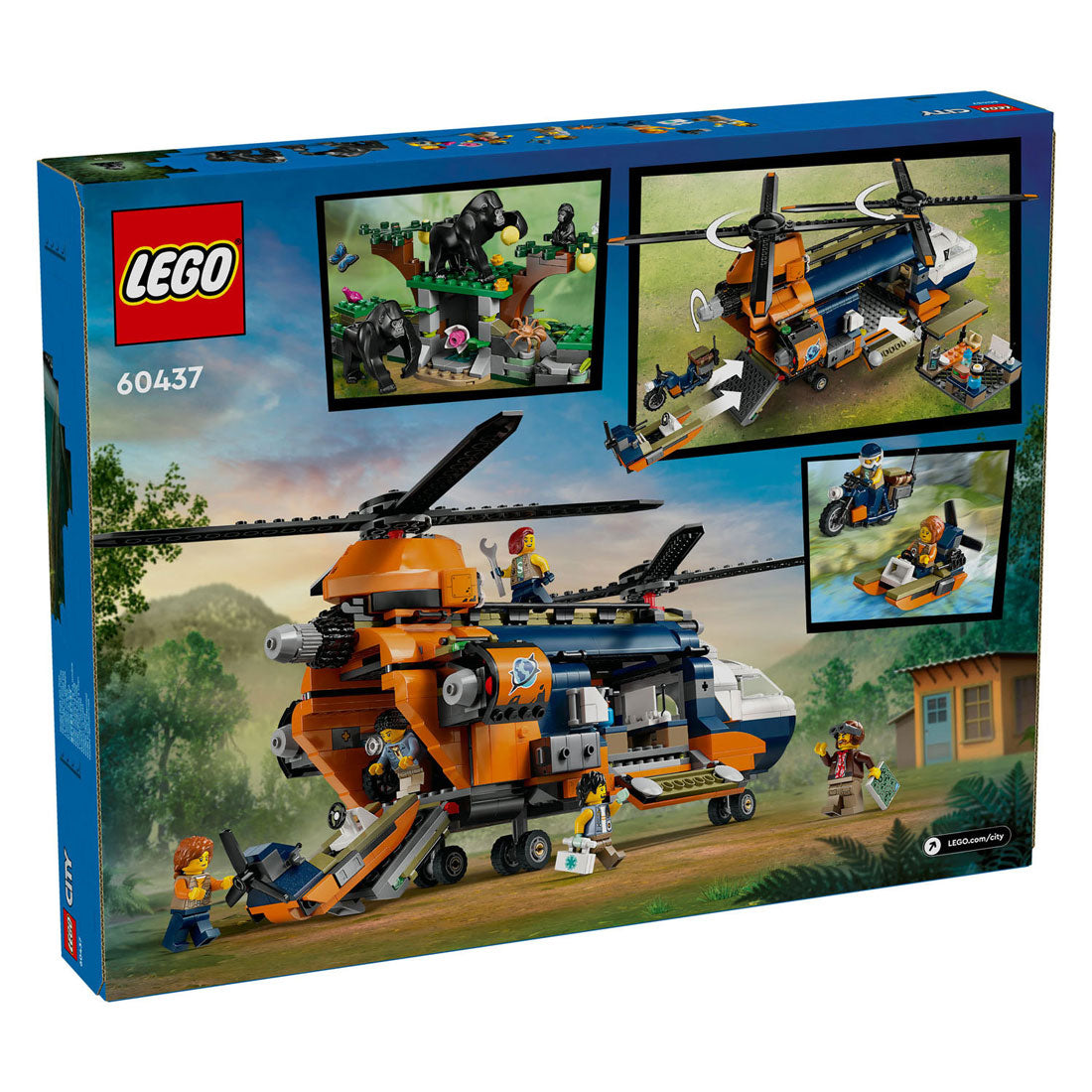 Lego LEGO City 60437 Jungleonderzoekers: Helikopter Bij De Basis