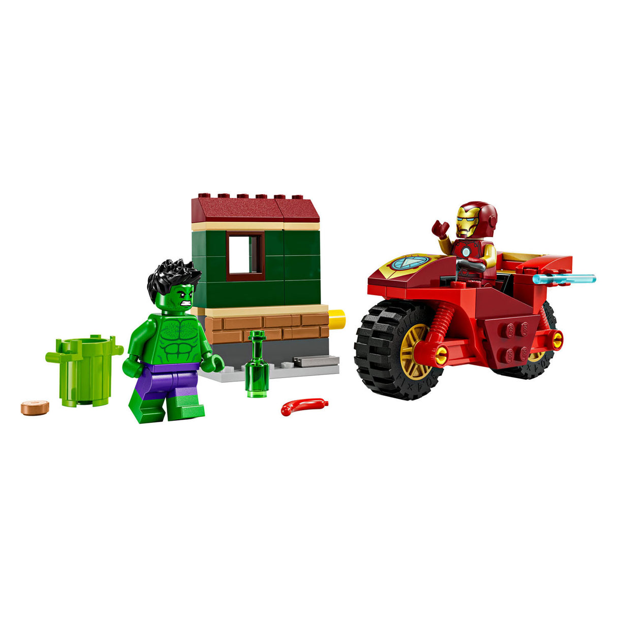 Lego Super Heroes 76287 Iron Man z motorjem in de Hulk