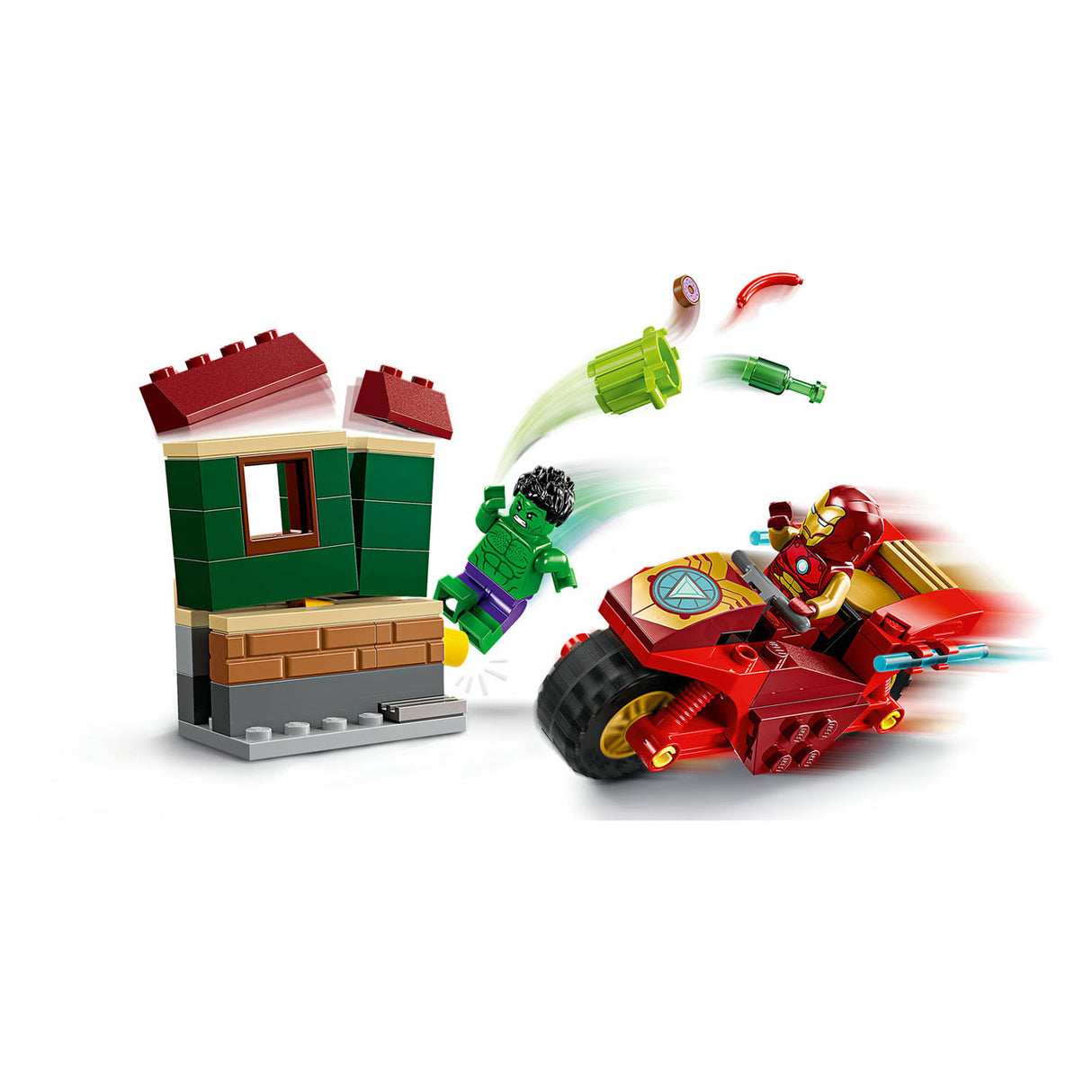 Lego Super Heroes 76287 Iron Man With Motor och De Hulk