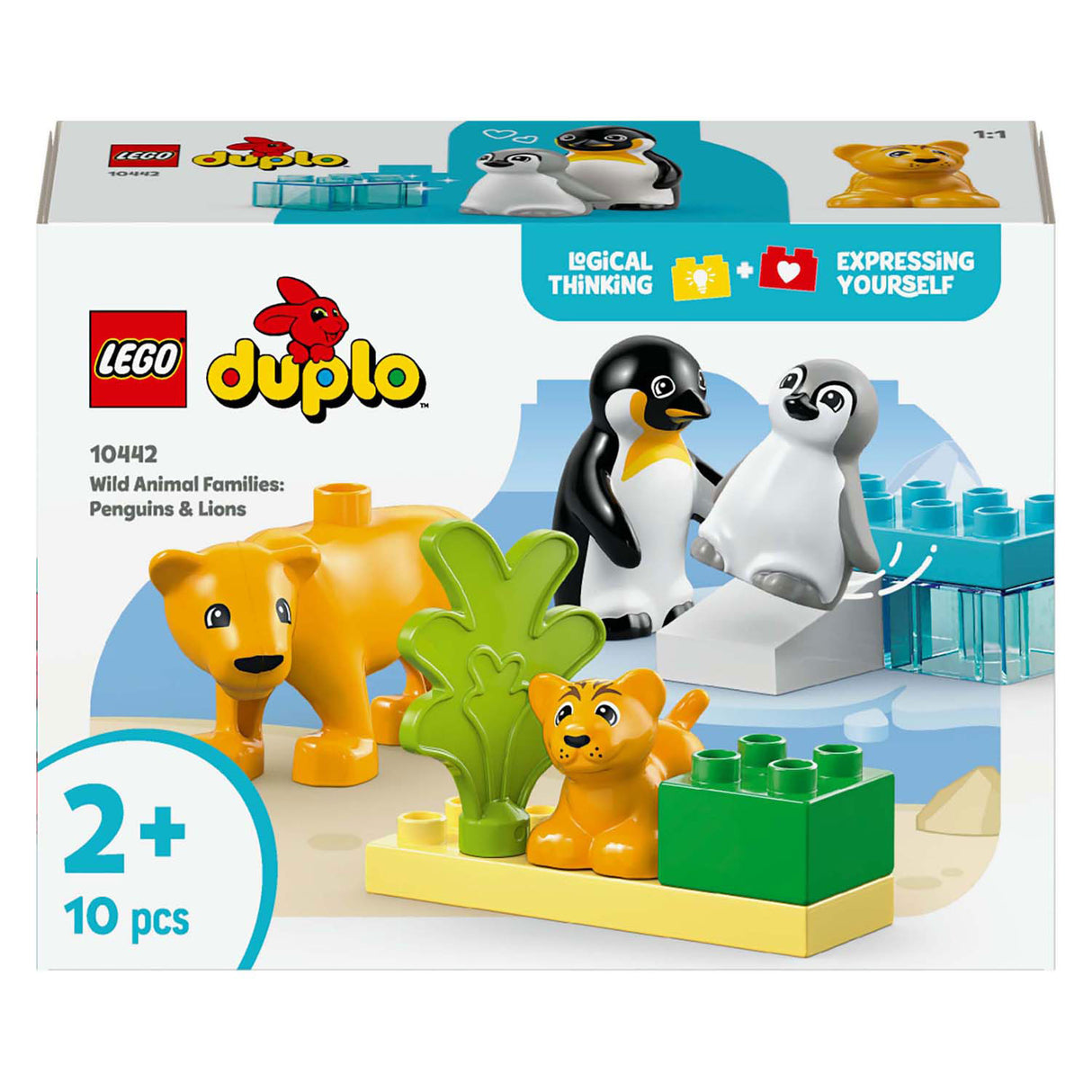 Lego Duplo Town 10442 Famiglie di Wild Dieren: Penguins e Leeuwen