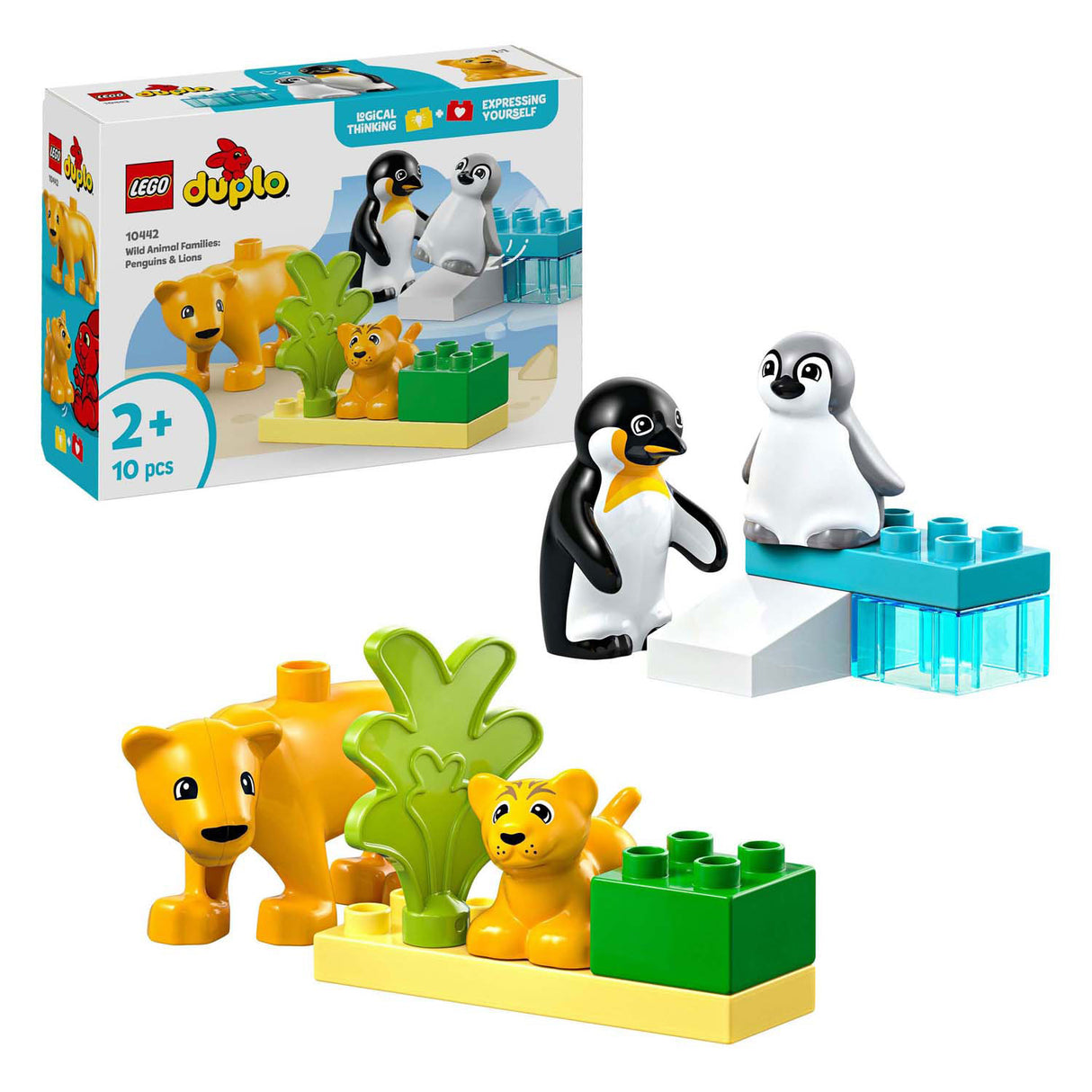 Lego Duplo Town 10442 Famiglie di Wild Dieren: Penguins e Leeuwen