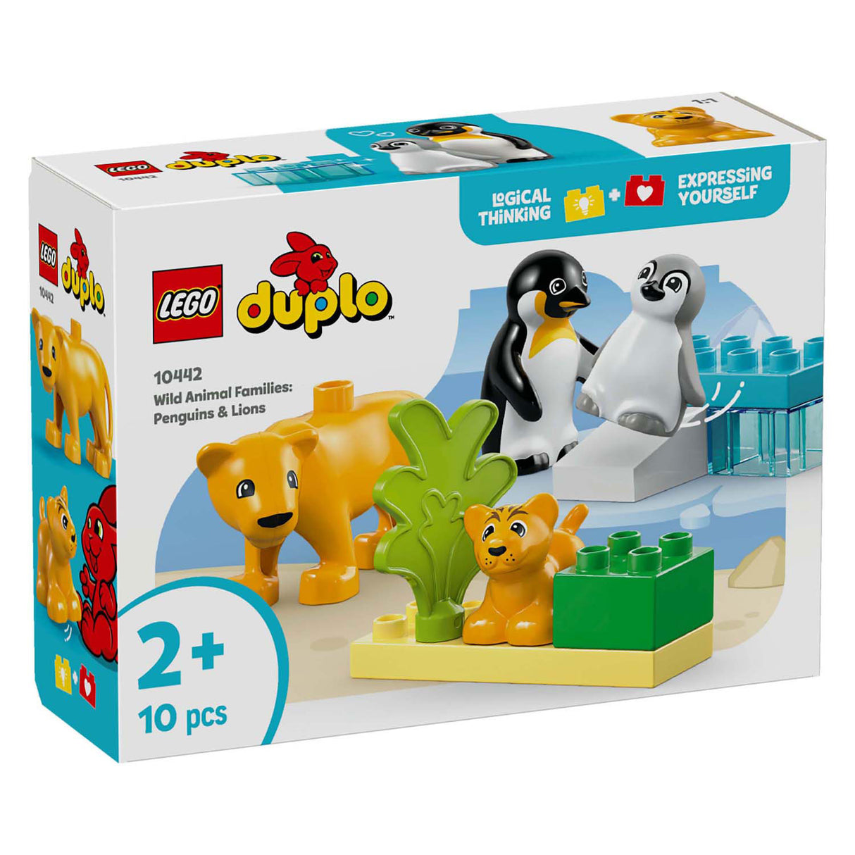 Lego Duplo Town 10442 Famiglie di Wild Dieren: Penguins e Leeuwen