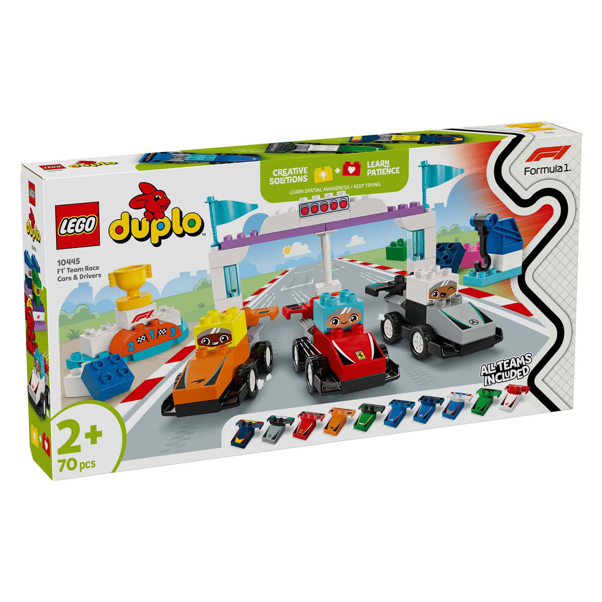 Lego Duplo Stad 10445 f1 Team Race Deeler an Chauffeuren