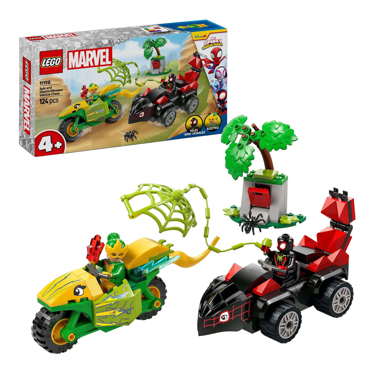 LEGO SPIDEY 11198 SPIN OCH ELEKTRO JAKT MED DINOSAURFOR