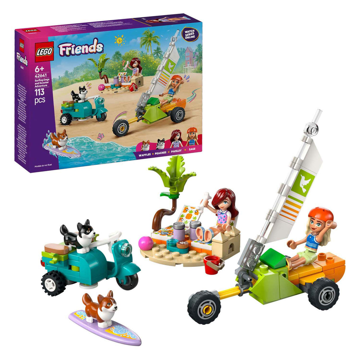 LEGO Friends 42641 Surf et Scooter Pleasure avec les chiens