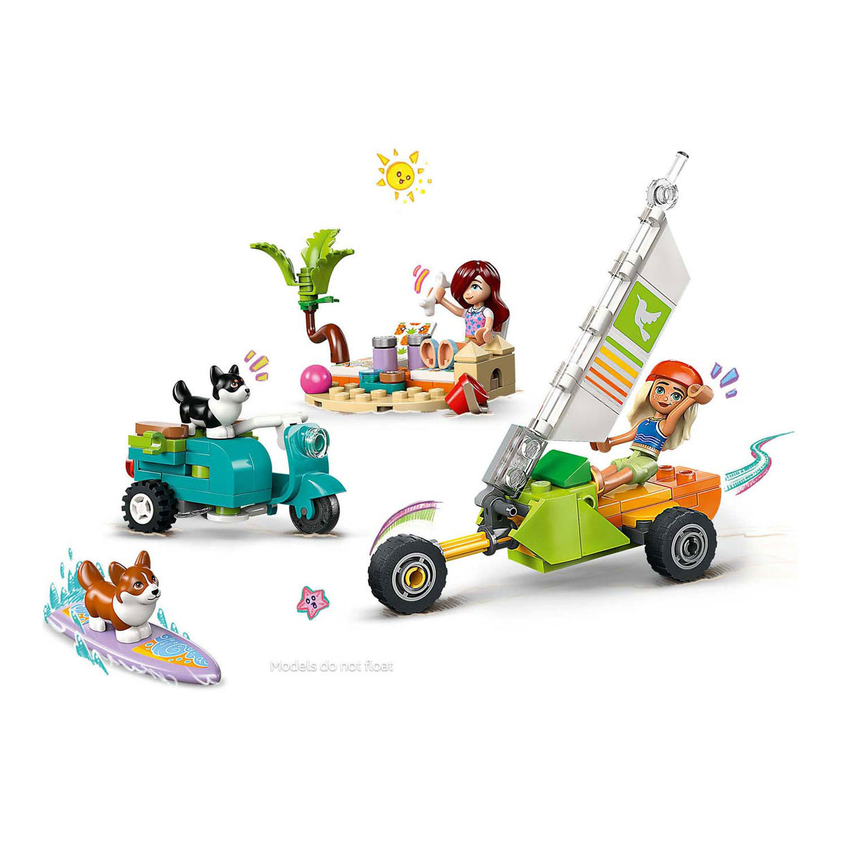 LEGO Friends 42641 Surf et Scooter Pleasure avec les chiens