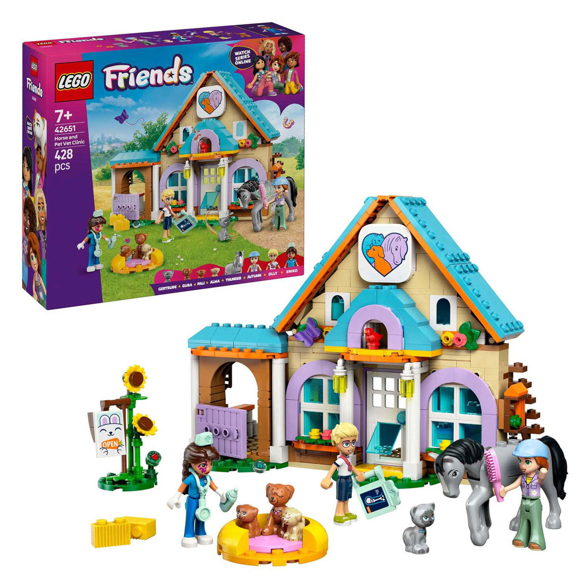 Clinique vétérinaire LEGO Friends 42651 pour les chevaux et les animaux domestiques