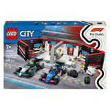 Garage LEGO CITY 60444 F1 avec Mercedes-AMG et voitures alpines