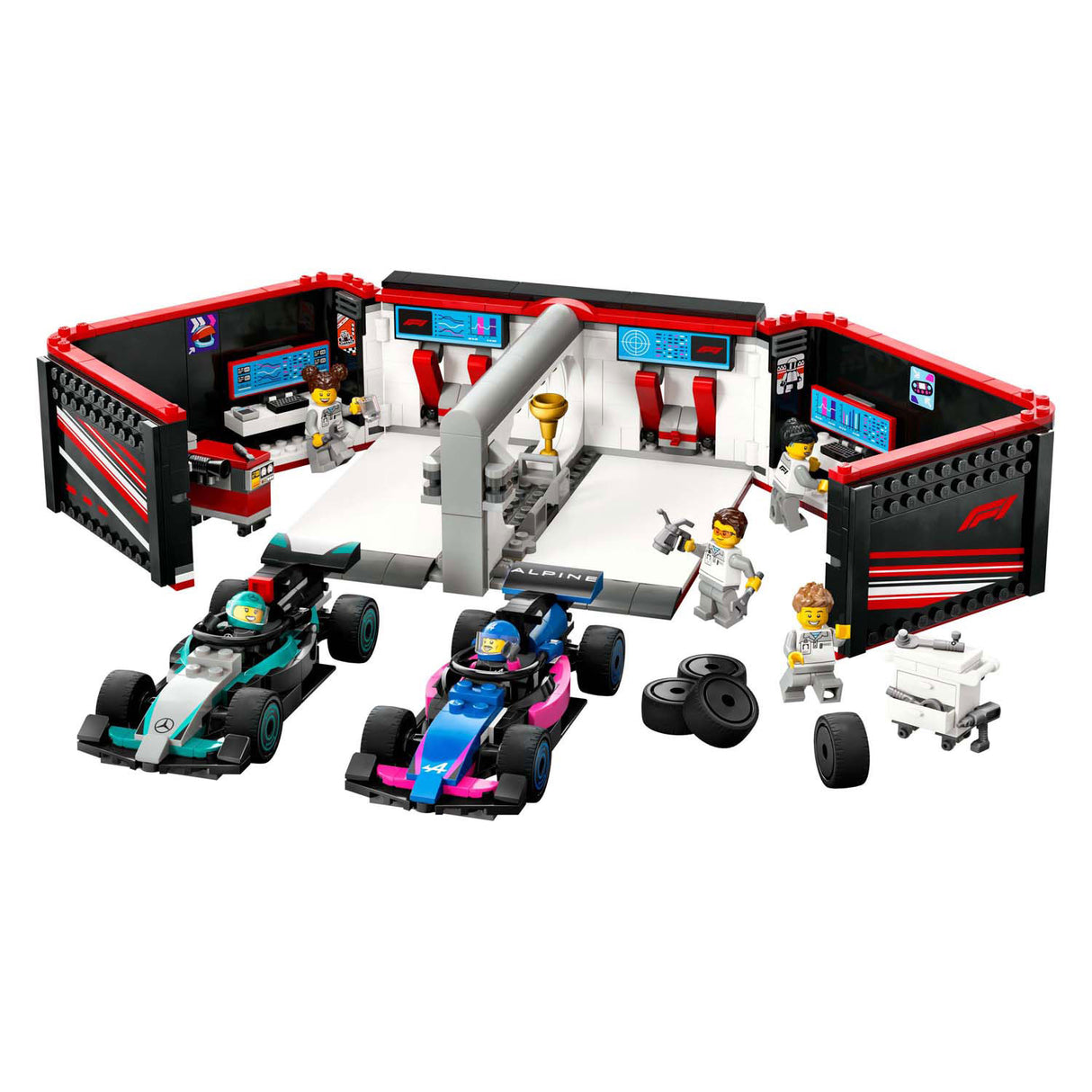 Lego City 60444 F1 Garage med Mercedes-AMG og Alpine biler