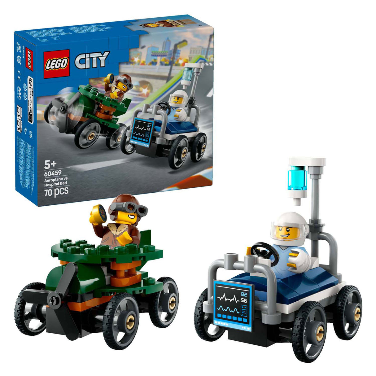 Lego City 60459 Paket dirkalnih avtomobilov: Airplane Vs. Bolniška postelja