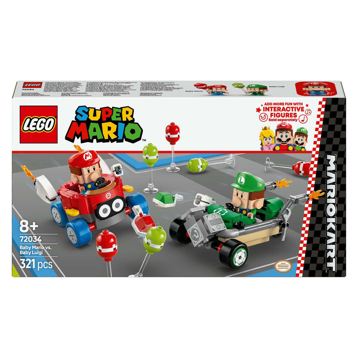 Lego Super Mario 72034 Mario Kart Baby Mario Vs. Dojenček luigi