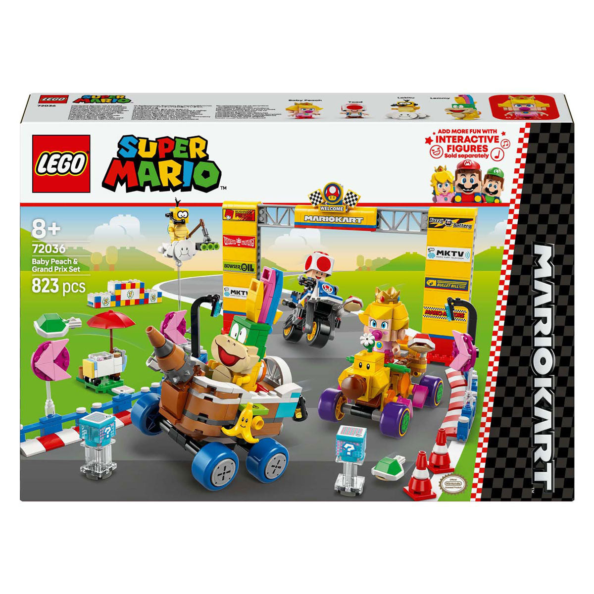 Lego Super Mario 72036 Mario Kart Baby Peach y Grand Prix Set