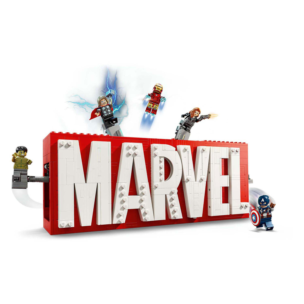 LEGO Super Heroes 76313 Marvel logotip in minifigure