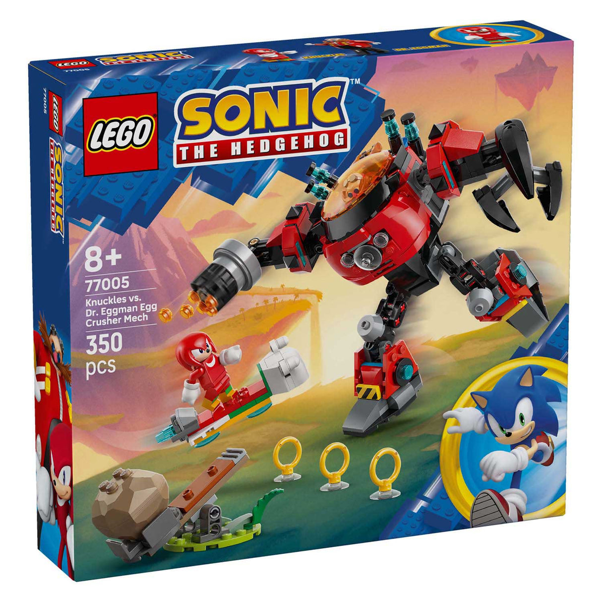 Lego Sonic the Hedgehog - Knuckles vs. Dr. Eggman Egg Crusher Mech Construction Toy (77005)