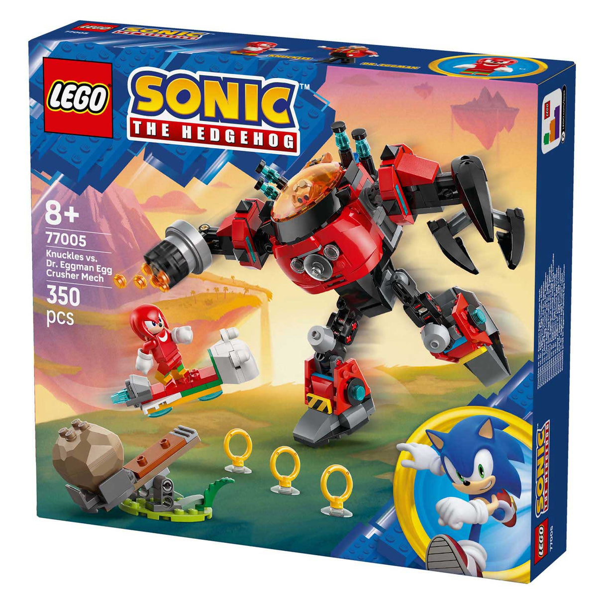 Lego Sonic the Hedgehog - Knuckles vs. Dr. Eggman Egg Crusher Mech Construction Toy (77005)