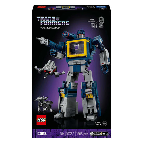 Lego ® icons transzformátorok: soundwave - transzformátor kollekció - 10358