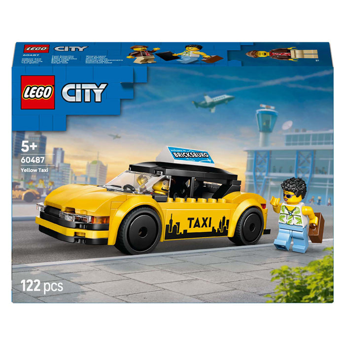 Lego City yellow taxi construction toy