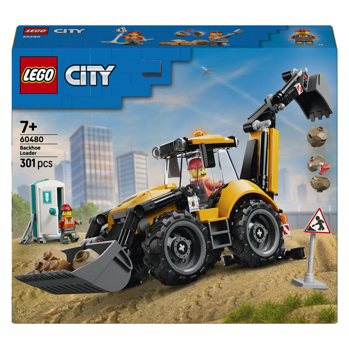 Lego City 60480 Yellow Backhoe Digger