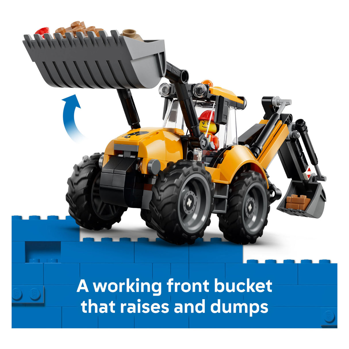 Lego City 60480 Yellow Backhoe Digger