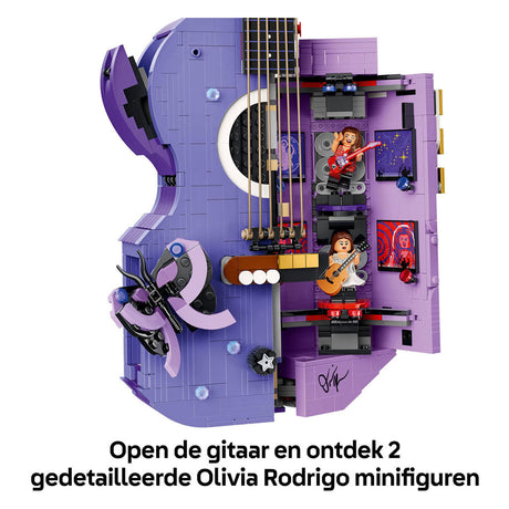 Lego editions olivia rodrigo's dubbele gitaar bouwpakket voor kinderen en tienerkamer decoratie - 43031