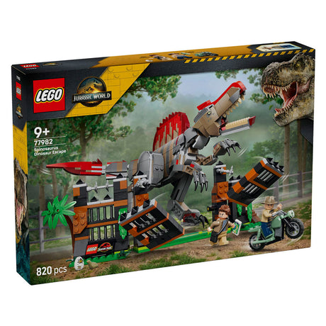 Lego jurassic world spinosaurus ontsnapping dinosaurus speelgoed voor kinderen 77982