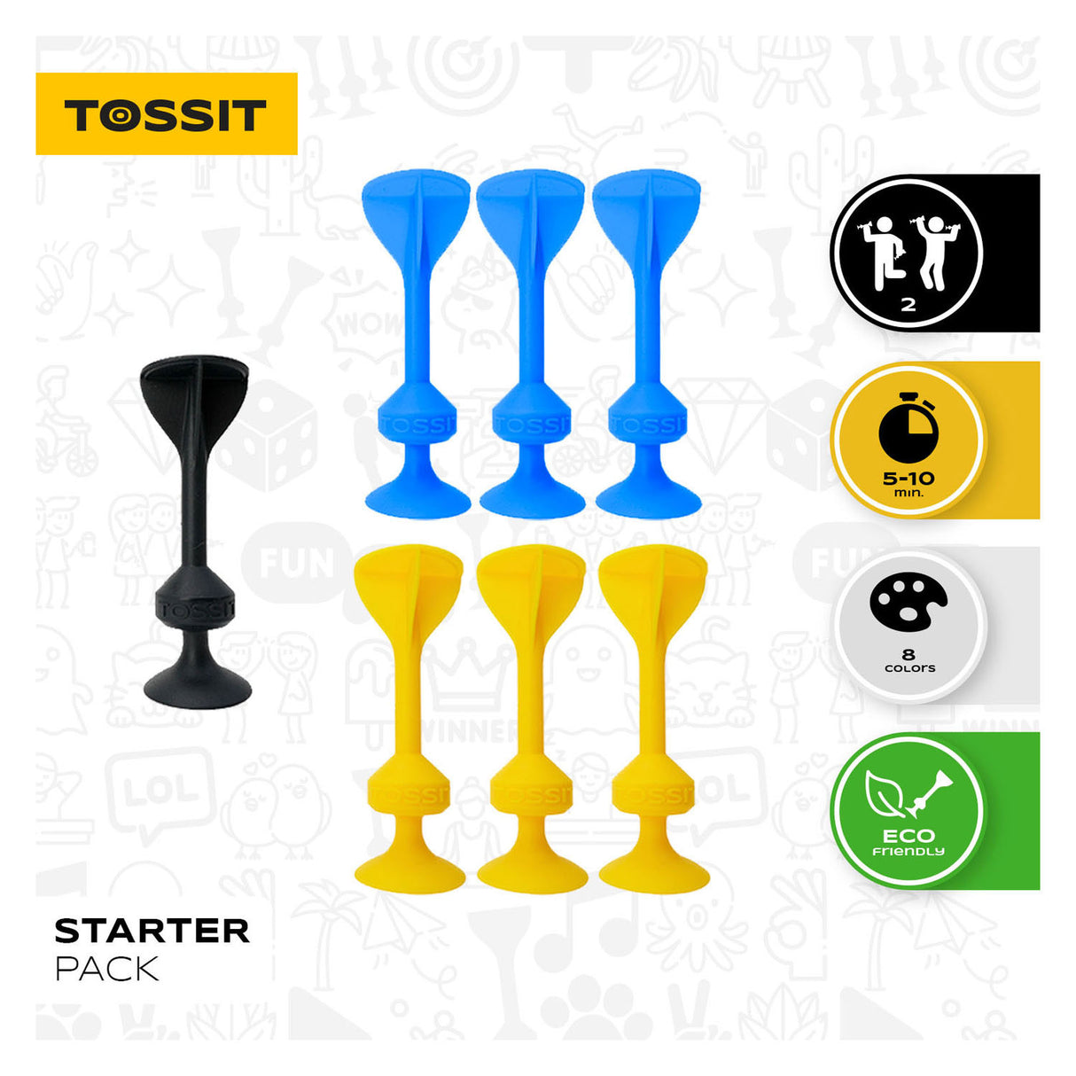 Spiel-Tossit-Starterpaket gelb - blau
