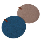 Boltze home placemat modena felt with leather piece - dia 38cm - available in brown or blue