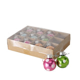 Boltze Home Weihnachtskugel Glasmuster 12 Stück im Karton – mehrfarbig gepunktet