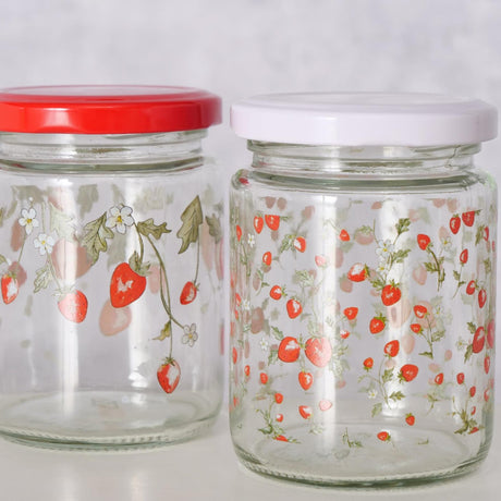 Boltze home storage jar strawberry 240ml glass