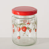 Boltze home storage jar 'emily' strawberry glass 240ml dia.7x9cm 2 assorted