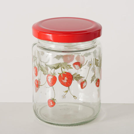 Boltze home storage jar strawberry 240ml glass