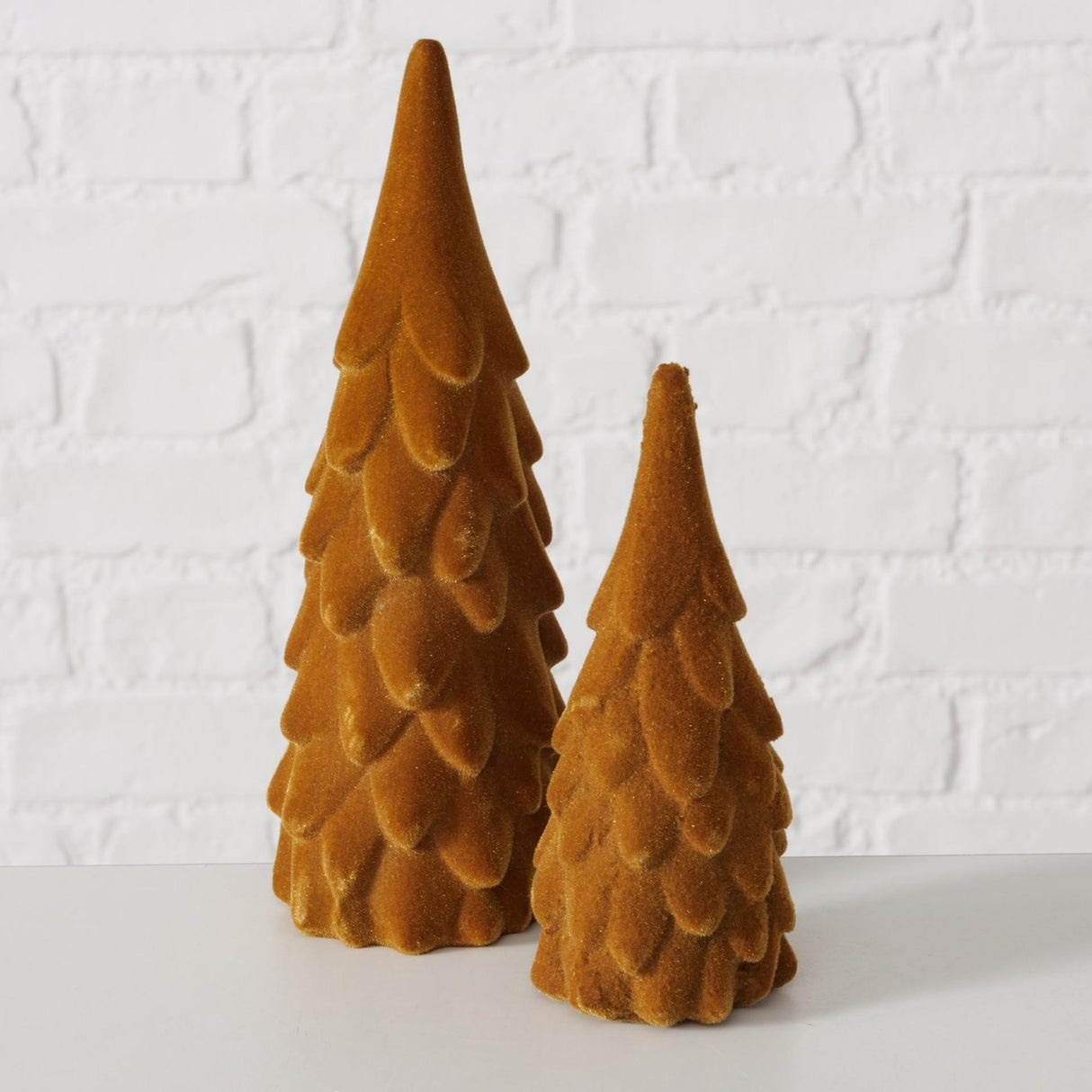 Boltze Home Deko-Weihnachtsbaum Boogy 2-teilig H22 cm Polyresin braun