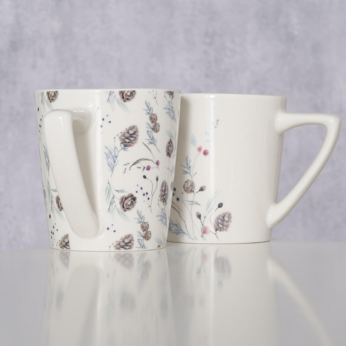 Boltze home ceramic cup with pine cones 300 ml