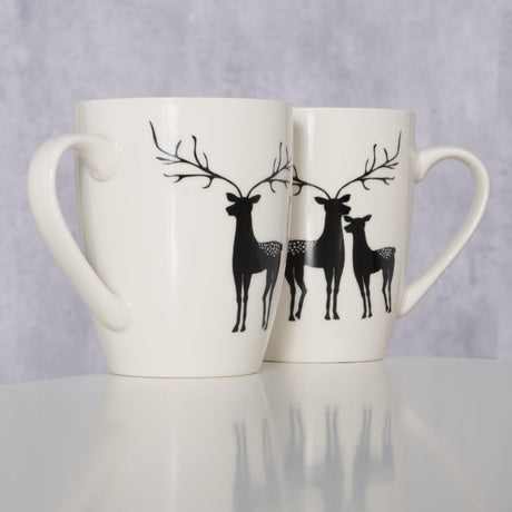 Boltze home cup reindeer h10.5cm black and white