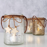 Boltze home tealight holder glass h13.5cm