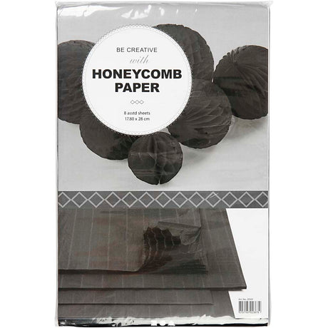 Harmonica paper, sheet 28x17.8 cm, black, 8 sheets 1 box