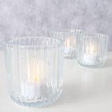 Boltze home tealight holder set Sikel 3-piece glass clear