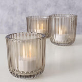 Boltze Home Tealight Holder Glas Beige 3 Stk.