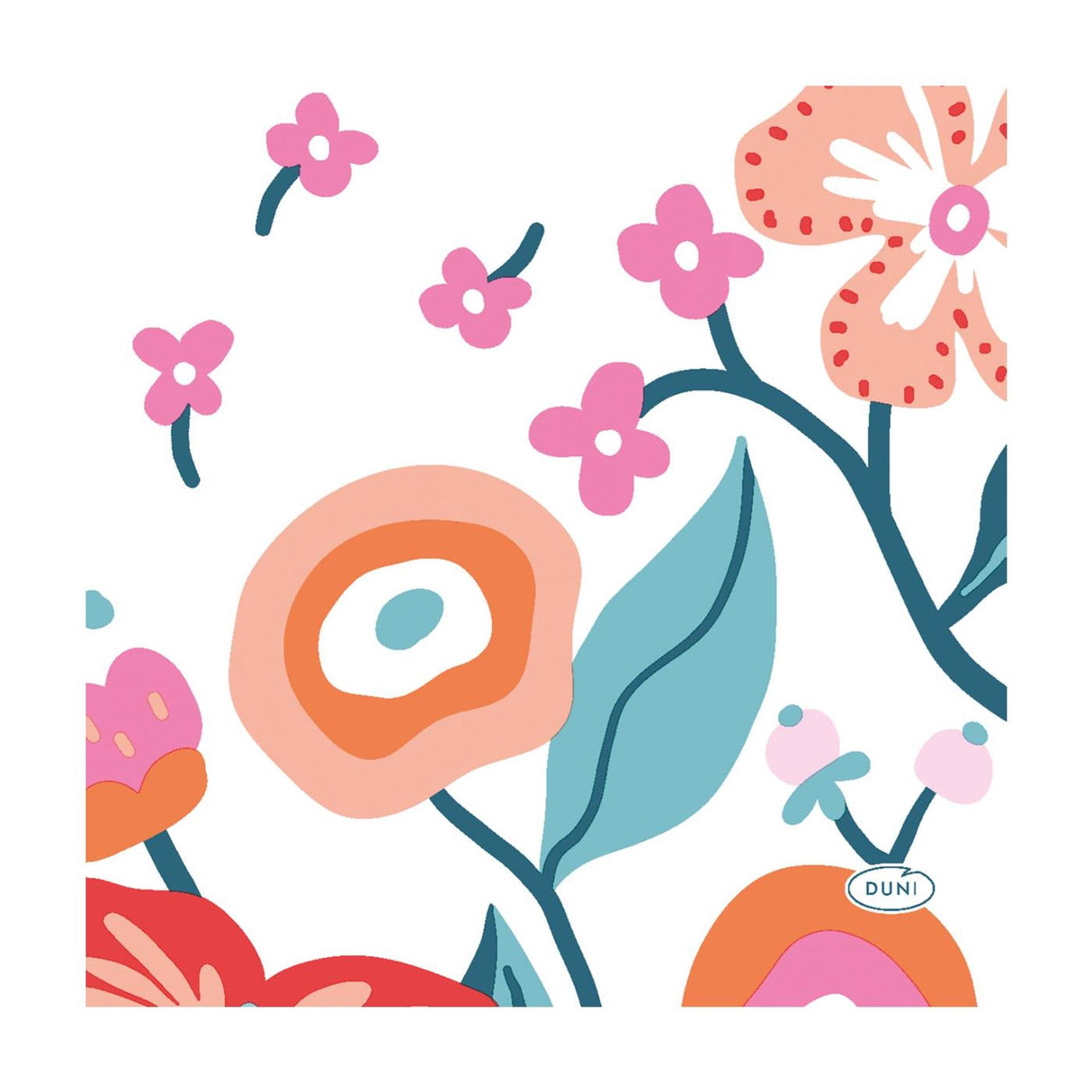 Duni napkins vibrant bloom 24x24 cm | 12 pieces