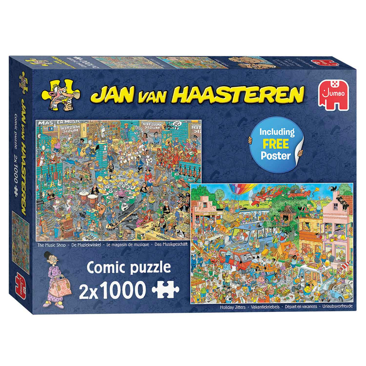 Jan van Haasteren Pluzzle - Muziekwinkel og Holiday Jitters, 1000st.