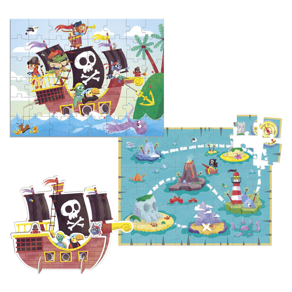 Jumbo Goula Legpuzzel XXL Piraten, 48st.