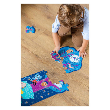 Jumbo Goula Reversible Puzzle xxl Bauerenhaff Dag an Nuecht, 27 Stéck.