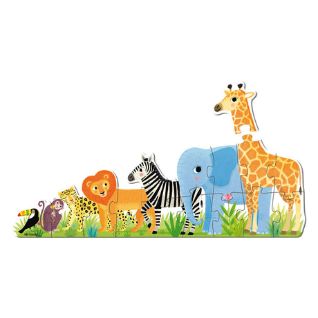 Goula Jumbo Puzzle XXL Jungle from Small to Large - 16 pieces