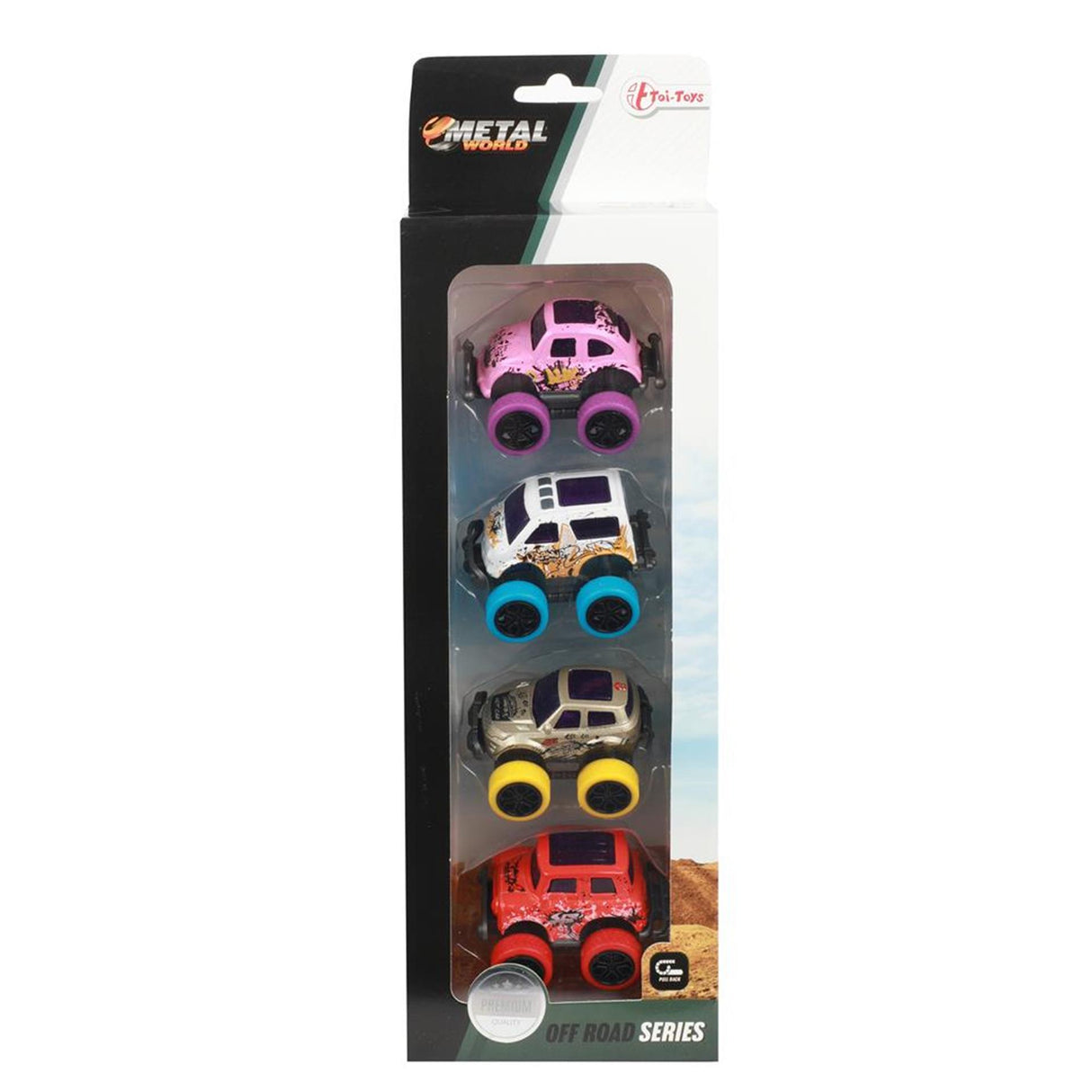 Toi-toys toi toys metal pull-back off-road mini cars set a 4