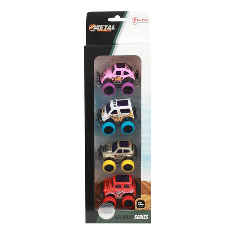 Toi-leker toi-leker metall tilbaketrekkbare offroad-minibiler sett en 4