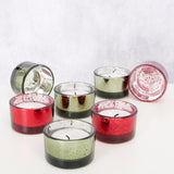 Boltze home tealight holder balos 4-piece h3cm green red